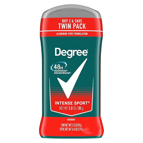 Degree Men Original Protection Deodorant Intense Sport 2 Count 48-Hour Odor Protection Deodorant for Men 3 oz