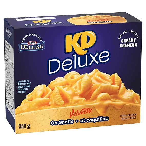 KD Kraft Dinner Deluxe Velveeta On Shells, Rich And Creamy Mac & Cheese, 350g/12.3 oz.