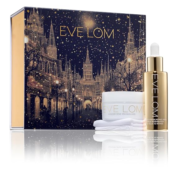 EVE LOM Radiant Renewal Holiday Set Retinol Serum, Cleanser & Muslin Cloth