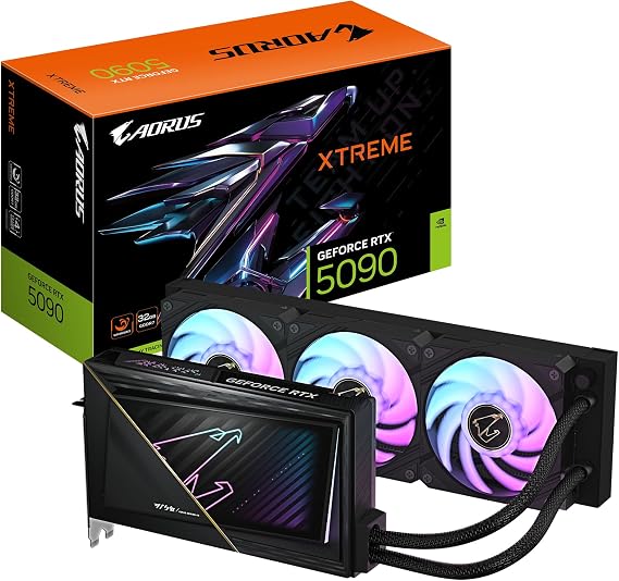 GIGABYTE GeForce RTX 5090 AORUS XTREME WATERFORCE 32G Ekran Kartı 32 GB GDDR7 512-Bit PCIe 5.0 360mm Su Soğutucu RGB LCD Display 3x DisplayPort 1x HDMI