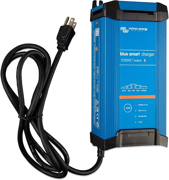 Victron Energy Blue Smart IP22 Smart Car Battery Charger 12V 20A, Float & Trickle Charger and Desulfator for Motorcycle, ATV, RV, Lithium and Deep Cycle Batteries