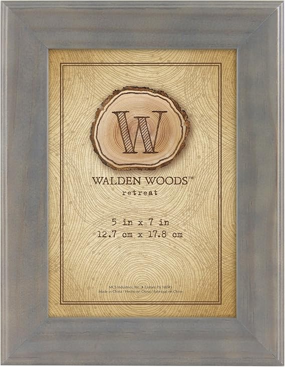 MCS Walden Woods 5x7 Inch Essentials Wide Frame, Gray (45880)