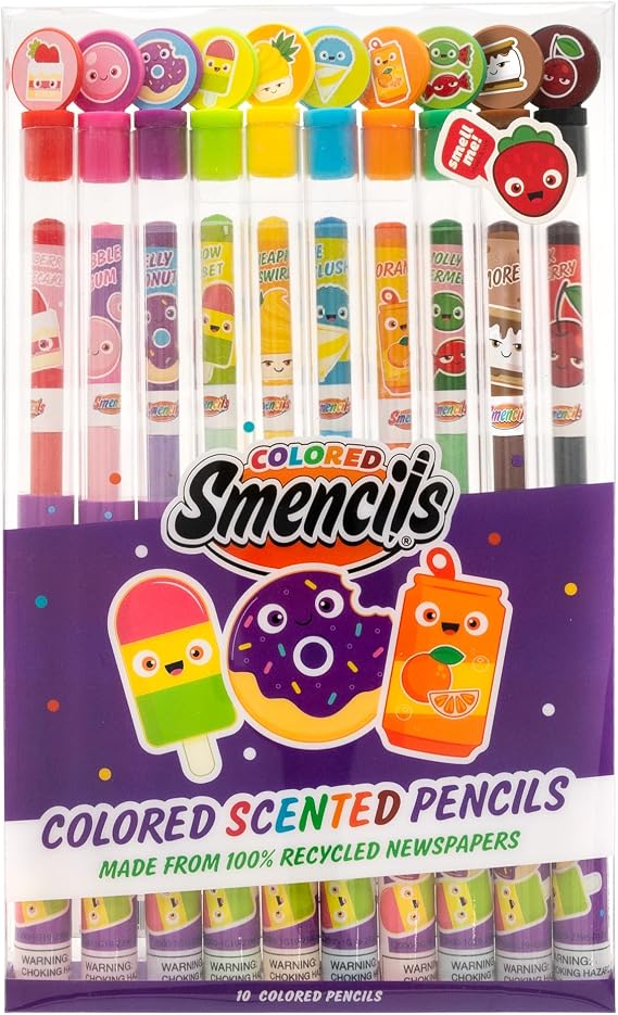 Scentco Colored Smencils 10 Scented Colored Pencils for Kids