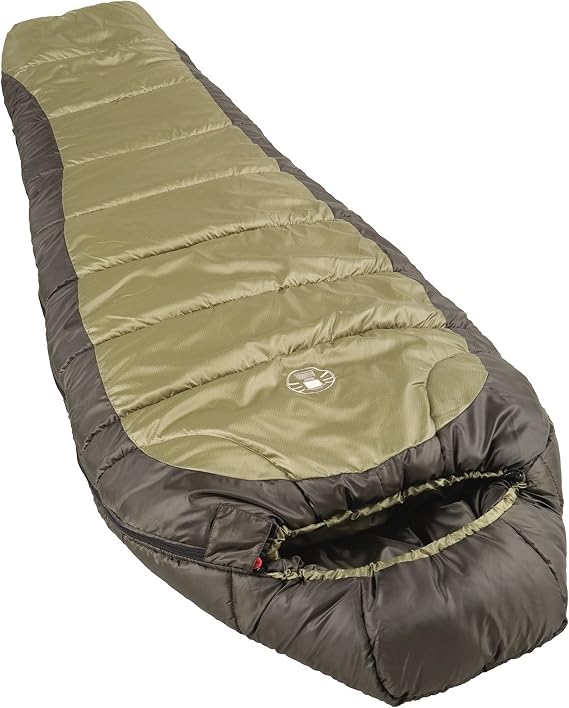 Coleman North Rim 0F Sleeping Bag, Cold-Weather Mummy Sleep Sack with No-Snag Zipper & Adjustable Hood for Warmth & Ventilation, Camping Sleeping Bag