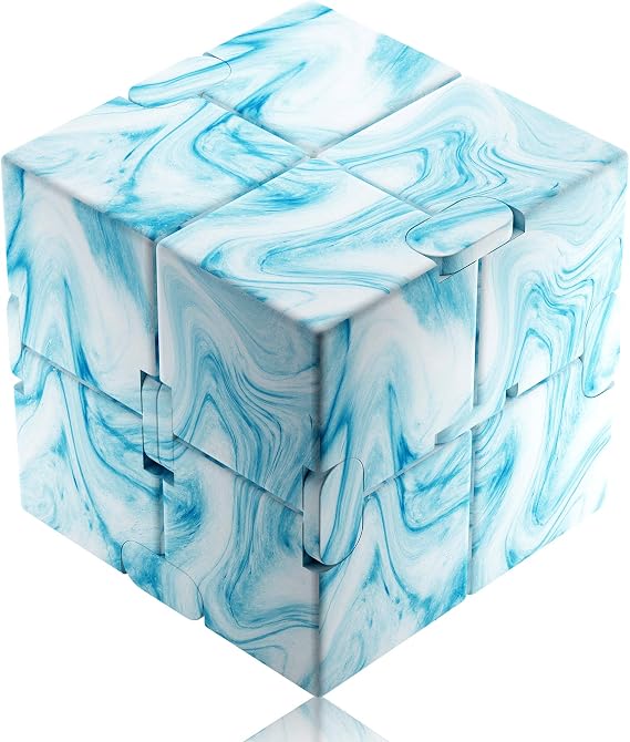 Funxim Infinity Cube Fidget Toy Cube suitable for Adults & Kids, Blue | Fidget Finger Toy Stress and Anxiety relief, Killing Time Fidget Toys Infinite Cube suitable for Office Staff