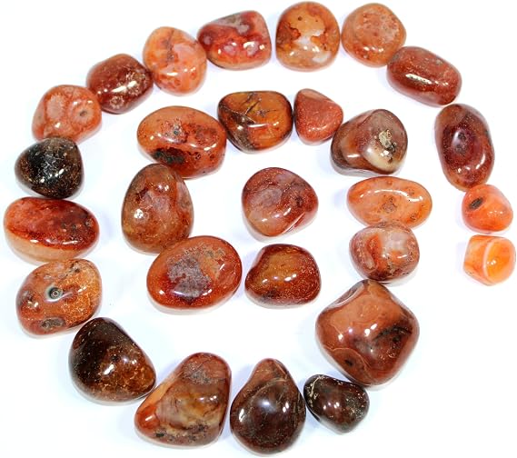 Jet Carnelian Tumbled Stones (100gm) Natural Polished Gemstone Crystals for Home Decor, Positive Energy, Meditation, Crystal Collection & Gifting