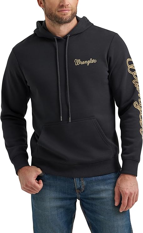 Wrangler Men's Blue Sleeve Logo Hoodie