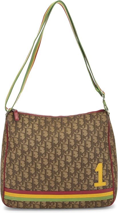 Christian Dior, Pre-loved Rasta Trotter Canvas Messenger Bag, Brown