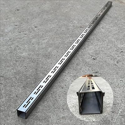CHZDPP Slim Outside Trench Drain Covers for Swimming Pool, Customizable Steel Grates for Driveway, Professional 304 Stainless Steel Drainage ChannelShower Drain5x5x100cm2x2x39.4in