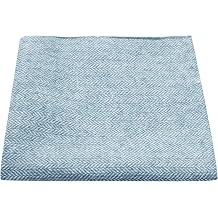 King & Priory Sky Blue Herringbone Pocket Square, Handkerchief