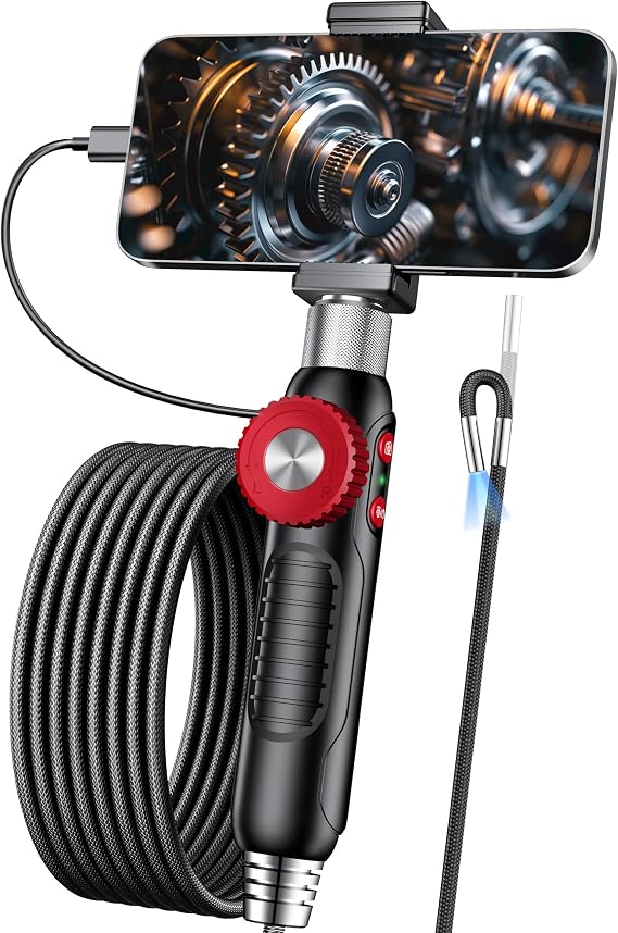 Articulating Borescope 360Rotation, for Home & Auto Inspection