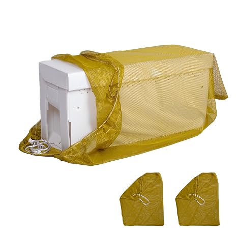 Premium Beekeeping Hive Package Mesh Transport Bags, 100% Polyester, 36in x 30in, Holds Up to 20 kg, Set of 2, Ventilated for Bee Nuc Transport, Drawstring Closure