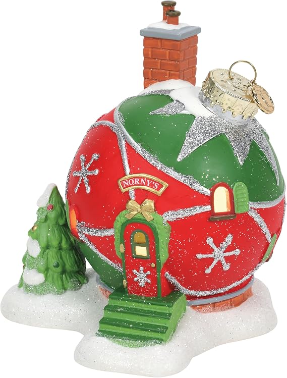 Department 56 North Pole Village Nornys Ornament House Lit Building, 5.39 Inch, Multicolor