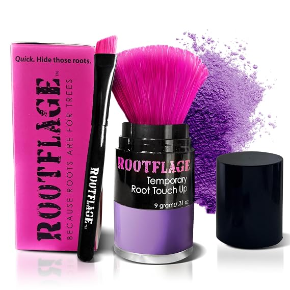 Rootflage Temporary Fun Lavender Hair Color, with Kabuki Applicator with Detail Brush Included (06 Lavender Haze)