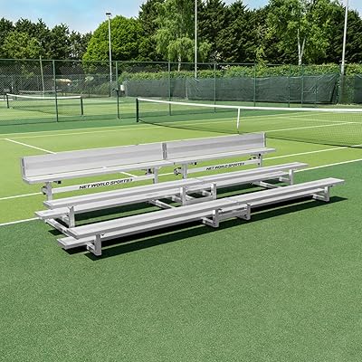 FORZA Heavy-Duty Mobile Bleachers [Optional Backrests] | Aluminum Seating for Sports Events | 2-Tier & 3-Tier Bleachers for Indoor & Outdoor Use