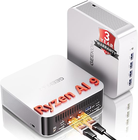 GEEKOM A9 Max 2026 Mini PC, AMD Ryzen AI 9 HX 470, DDR5 32GB RAM+2TB SSD