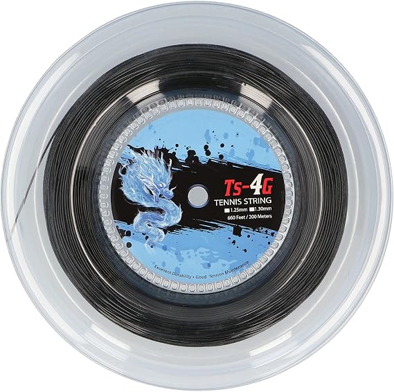 Agatige Tennis Racquet String, 200m/656ft Polyester Tennis String Reel Racket String Round StrikeResistance Hard Racquet String Replacements for Tennis Enthusiasts Athlet, 1.25mm or 1.30m