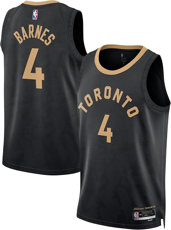 Outerstuff Scottie Barnes Toronto Raptors Black #4 Kids Youth 8-20 Statement Edition Swingman Jersey