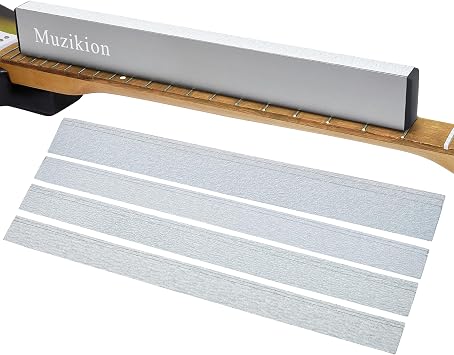 Guitar Fret Leveler Sanding Beam, 16 Inch Fret Leveling Beam, Professional Fretboard Leveling File Block Luthier Repair Tool with 3 Sets of 120/240/320/600 Grit Replacement Sandpaper