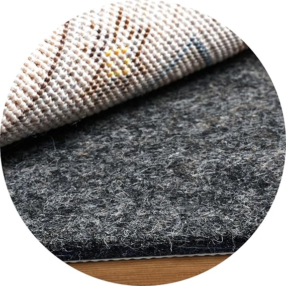 BAGAIL Felt and Natural Rubber Backing Rug Pads 1/8 Thick, Round 4 Feet Non Slip Rug Gripper Keep Rugs in Place, Under Area Rug Protective Cushioned Pads, Carpet Runners, Hardwood Floors Protection