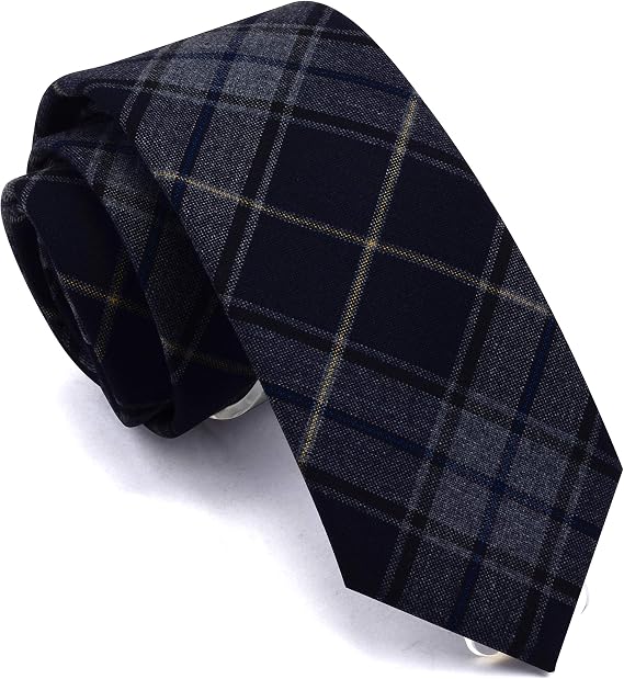GUSLESON 2.8"(7cm) Plaid/Striped Necktie Tartan Woven TR Material Tie + Gift Box