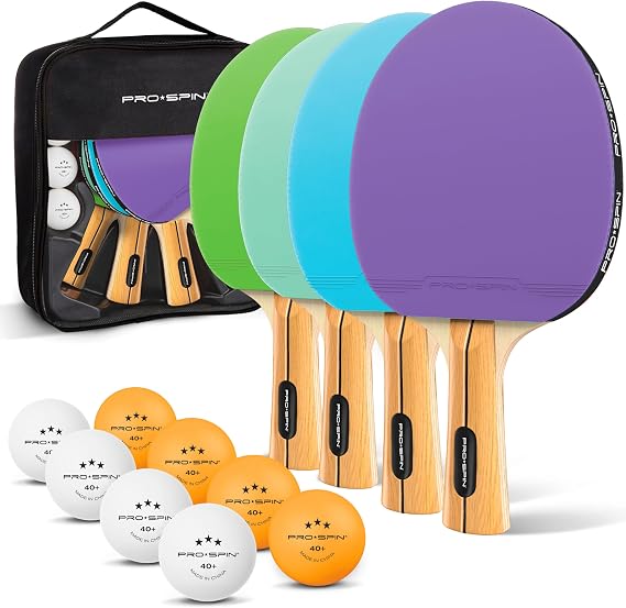 PRO-SPIN Table Tennis Bats - High-Performance Set with Premium Table Tennis Rackets, 3-Star Balls, Compact Storage Case | Professional Quality Ping Pong Paddle