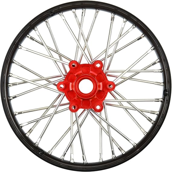 Pro-Line Racing 1/4 Pro-Spec Aluminum V2 Bead Front Wheel Assembled Black/Red Promoto-MX PRO283600T2