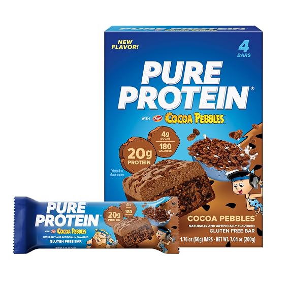Pure Protein Cocoa PEBBLESTM Protein Bars, 20g Protein, Gluten Free, 4 Ct