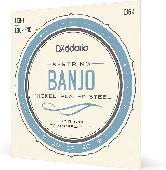 D'Addario Banjo Banjo Strings Nickel-Plated Steel J60, | D'Addario banjo strings deliver bright tone, clear projection, accurate intonation and dependable tuning stability.