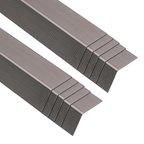 Non Slip Stair Nosing, Window Sill Nosing Plate, Staircase Ledge Guard, 10 Pieces Stair Edge Protector for Wood Stairs/Walking Surface, 1.5"X 2" Aluminum Tread, 48inch Long, Coffee