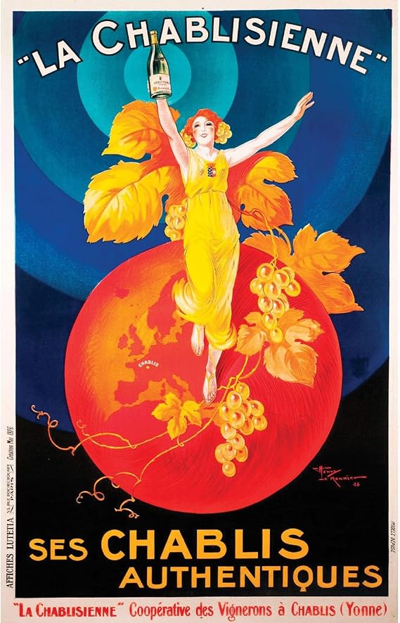 Fabulous Poster Wall Art Chablis Chablissienne Retro Vintage Alcool Advertisement(30cmx47cm)