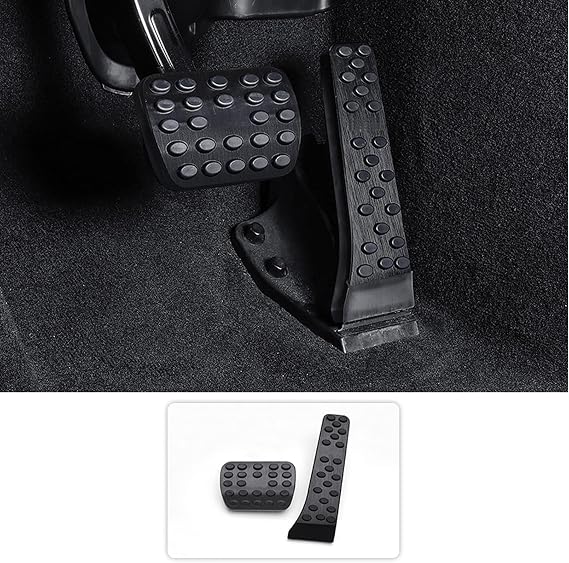 ITrims Car Accessories for Mercedes-Benz E-Class W214 2024 2025 Pedals Set Non-Slip Performance Foot Pedal Pads Covers Anti-Slip Accelerator Foot Pedals Car Replacement Aluminum 2PCS LHD (Black)