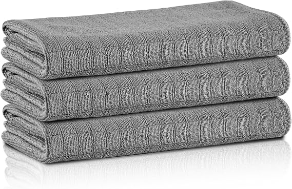 MICLO CLEANING | Microfiber Checkered Kitchen Cloth | 40x40cm Does Not Stain, Does Not Smell | Suitable for Use with Detergent | x3 Pieces