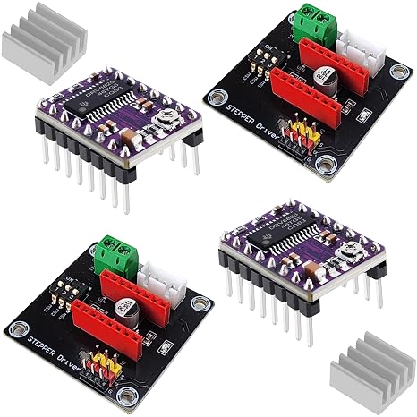 DRV8825 Stepper Motor Driver Modules and Expansion Boards Compatible with Arduino ESP32 Raspberry Pi for Precise Motor Control, 2 Sets