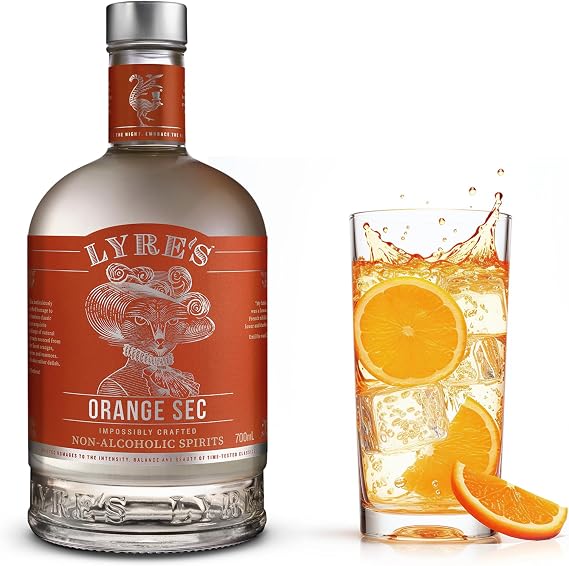 Lyre's Non Alcoholic Orange Sec, Award Winning Alcohol Free Triple Sec Alternative, Low Calorie, Vegan, Spirit for Margaritas, Cosmopolitans & Mai Tai Mocktails (700ml)