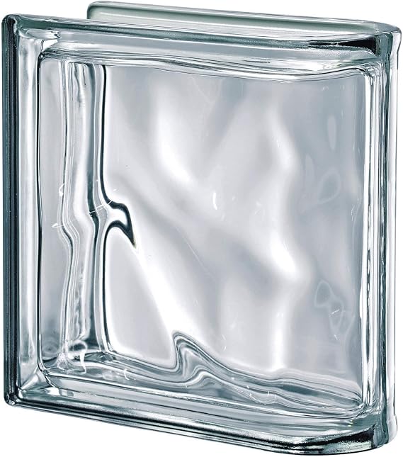 Q19 Neutro Pegasus Metalized Wave Linear End Block Glass Block