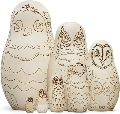 Owl Nesting Dolls Set of 7 pcs