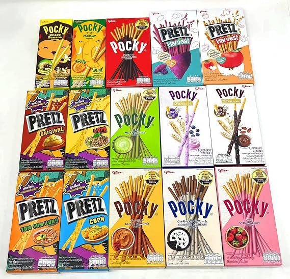 Pocky Biscuit Stick & Pretz Biscuit Stick 15 Flavor Variety Pack (Pack of 15)