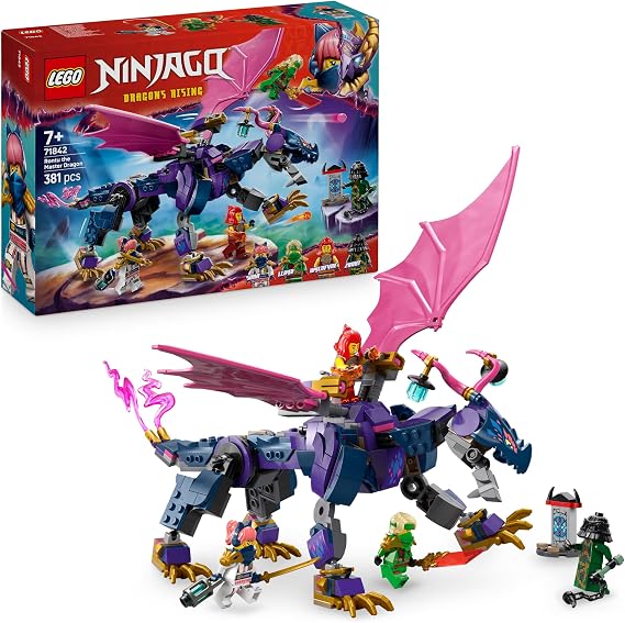 LEGO NINJAGO Rontu the Master Dragon Toy - Posable Dragon Figure with Stud Shooters - incl. Lloyd, Sora & Wyldfyre Minifigures - Gift for 7+ Year Old Boys - 71842