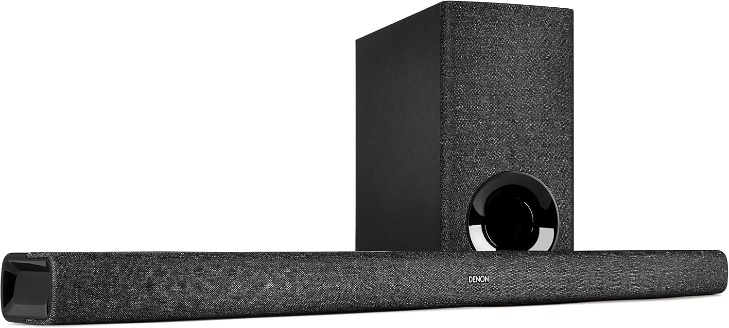 Denon DHT-S416 high quality 2.1 TV sound bar with wireless subwoofer Google Chromecast integrates WLAN Bluetooth Dolby Digital HDMI ARC optical input Black