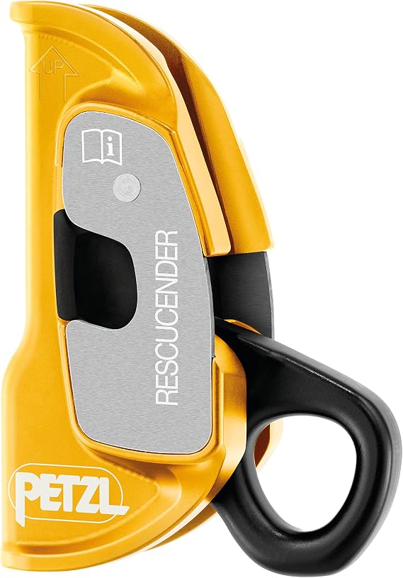 PETZL RESCUCENDER Openable Cam-Loaded Rope Clamp for Haul Systems - Yellow