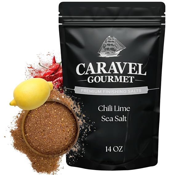 Caravel Gourmet Chili Lime Salt for Cooking and Finishing, 14 oz Pouch