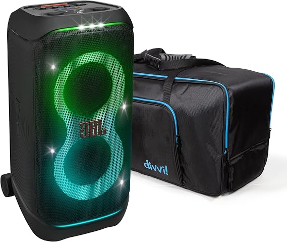 JBL PartyBox Stage 320 Portable Bluetooth Speaker Bundle with divvi! Protective Transport Bag
