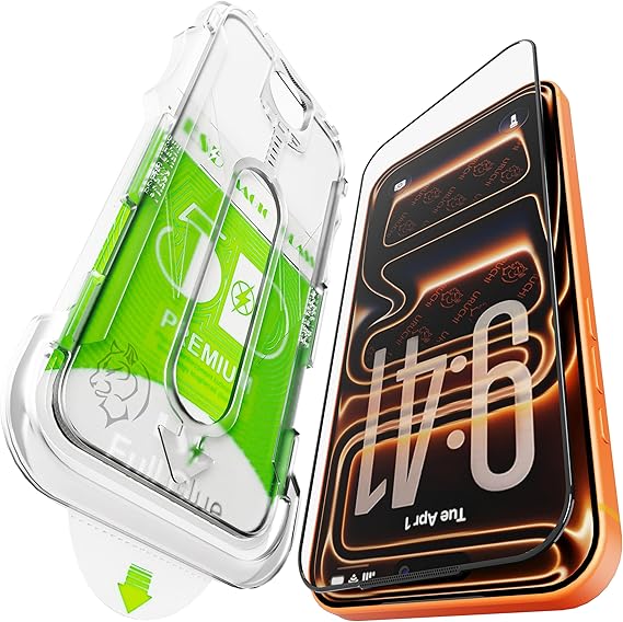 Epro iPhone 12 Pro Max (6.7'') ile Uyumlu Ekran Koruyucu, Ahize Korumalı Toz Önleyici Tam Kaplama, Hizalama Aparatlı Kolay Kurulum, Toz Bırakmayan Uygulama, Darbelere Karşı Ekstra Güçlü Cam