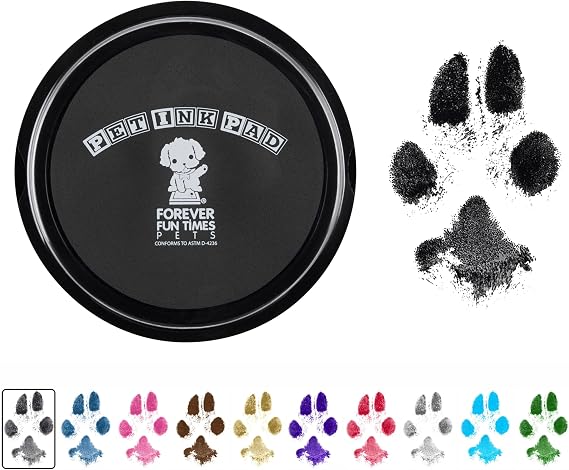 Forever Fun Times Easy-Clean Pet Paw Print Kit | Get Hundreds of Prints from One Low-Cost Paw Print Kit | 100% Safe and Pet-Friendly | No-Mess Paw Print Pad with a Choice of THREE (Big Black)