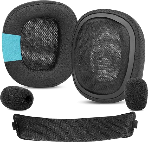 Earpads Headband Replacement Ear Pads Pillow Cushion Compatible with Logitech G935 G635 G933 G633 G933s G633s Wireless Gaming Headphone Fabric