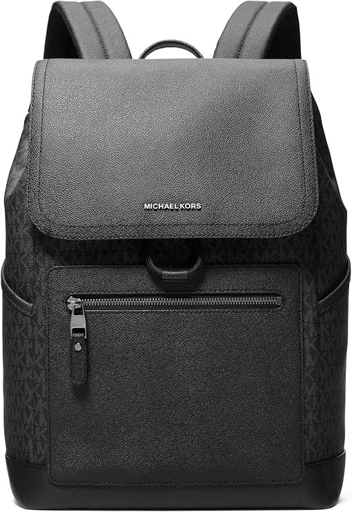 Michael Kors Hudson Travel Rucksack, Light Gunmetal Hardware/Black Signature