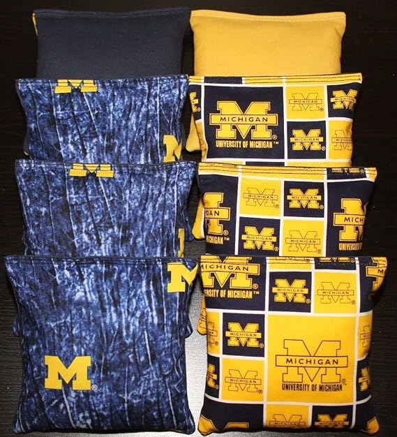 BackYardGamesUSA Cornhole BEANBAGS Made w Minnesota Fabric 8 Regulation Game Toss Bags