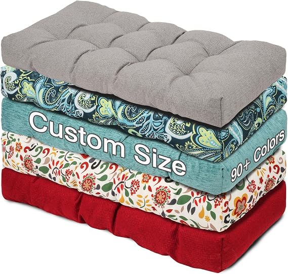 Custom Seat Cushion, Anti-Slip High Density Foam Swing Seat Cushion, Indoor/Outdoor Garden Furniture Tufted Furniture Seat Cushion, Piano Bench (4 Inches Thick, Custom Sizes, Custom Colors)