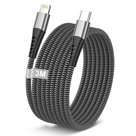 USB C to Lightning Cable 3M MFi Certified, Extra Long iPhone Charger Cable iPhone Fast Charger Lightning Cable for iPhone 14 Pro Max /13 Pro/12/12 Mini/11/XS/XR/8Plus/iPad